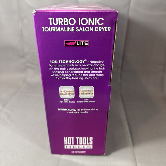 Hot Tools Helix Turbo Ionic Tourmaline Salon Dryer 1875w Purple 2019 Open Box * - Picture 3 of 8